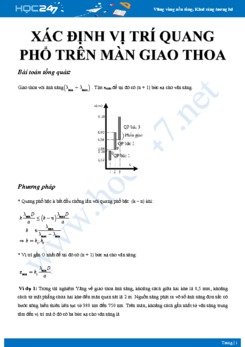 Bài tập Xác định vị trí quang phổ trên màn giao thoa có đáp án môn Vật lý 12