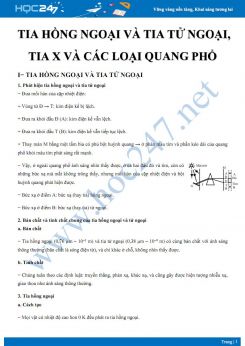 Ôn tập về Tia hồng ngoại và tia tử ngoại, tia X và các loại quang phổ