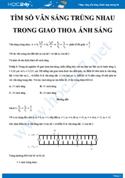 Bài tập tìm số vân sáng trùng nhau trong Giao thoa ánh sáng có đáp án môn Vật lý 12