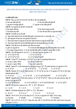 Đề cương ôn tập Chương liên kết Hóa học môn Hóa 10 năm 2020 Trường THPT Tôn Thất Tùng