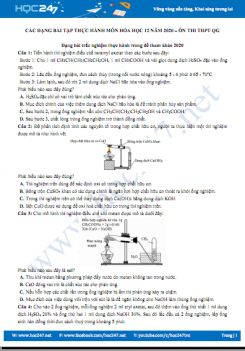 Các dạng bài tập thực hành môn Hóa học - Ôn thi THPT QG năm 2020