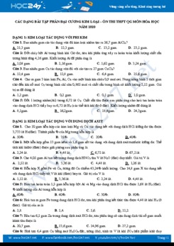 Các dạng bài tập chuyên đề kim loại - Ôn thi THPT QG môn Hóa học năm 2020