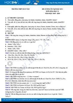 Đề cương ôn tập HK2 năm 2020 môn Hóa học 11 Trường THPT Duy Tân