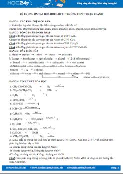 Đề cương ôn tập HK2 năm 2020 môn Hóa học 11 Trường THPT Thuận Thành