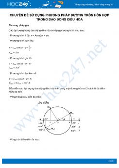 Chuyên đề Sử dụng phương pháp đường tròn hỗn hợp trong dao động điều hòa môn Vật Lý 12 năm 2020