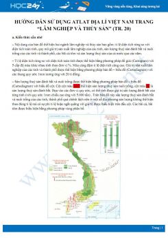 Hướng dẫn sử dụng Atlat địa lí Việt Nam trang “Lâm Nghiệp và Thủy Sản” (tr. 20) Địa lí 12