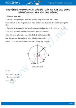 Chuyên đề Phương pháp giải bài toán Hai vật dao động điều hòa khác tần số cùng biên độ môn Vật Lý lớp 12