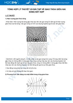 Tổng hợp lý thuyết và bài tập về Giao thoa giữa hai sóng kết hợp môn Vật Lý lớp 12 năm 2020