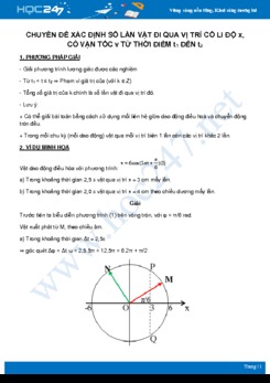 Chuyên đề Xác định số lần vật đi qua vị trí có li độ x, có vận tốc v trong một khoảng thời gian Δt môn Vật Lý lớp 12