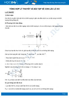 Tổng hợp lý thuyết và bài tập về Con lắc lò xo môn Vật Lý lớp 12 năm 2020