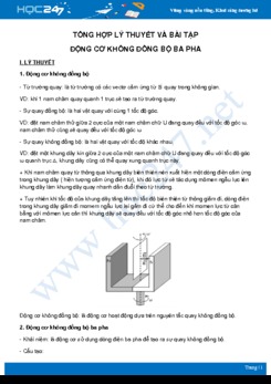 Tổng hợp Lý thuyết và bài tập Động cơ không đồng bộ ba pha môn Vật Lý lớp 12 năm 2020