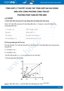 Lý thuyết và bài tập Tổng hợp hai dao động điều hòa cùng phương cùng tần số - Phương pháp giản đồ fre-nen môn Vật Lý lớp 12