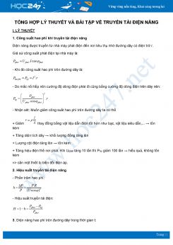 Tổng hợp Lý thuyết và bài tập Truyền tải điện năng, máy biến áp môn Vật Lý 12 năm 2020