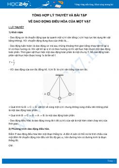 Tổng hợp lý thuyết và bài tập về Dao động điều hòa của một vật môn Vật Lý lớp 12 năm 2020