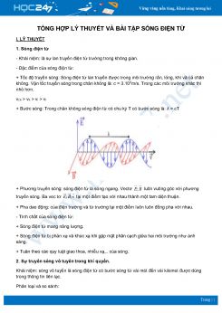 Tổng hợp Lý thuyết và bài tập Sóng điện từ môn Vật Lý 12 năm học 2020-2021