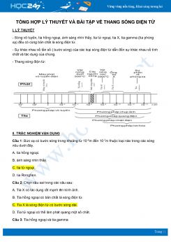 Tổng hợp Lý thuyết và bài tập về Thang sóng điện từ môn Vật Lý 12 năm 2020