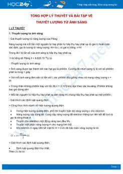 Tổng hợp lý thuyết và bài tập về Thuyết lượng tử ánh sáng môn Vật Lý 12 năm 2020