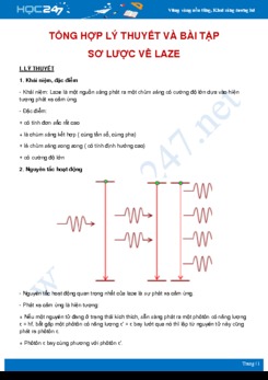 Tổng hợp Lý thuyết và bài tập về Laze môn Vật Lý 12 năm học 2020-2021