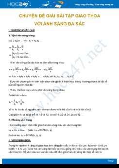 Chuyên đề Giải bài tập Giao thoa với ánh sáng đa sắc môn Vật Lý 12 năm 2020