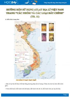 Phương pháp khai thác Atlat địa lí Việt Nam trang “Nhóm và các loại đất chính“ (tr.11) Địa lí 12