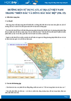 Phương pháp khai thác và sử dụng Atlat địa lí Việt Nam trang “Miền Bắc và Đông Bắc Bắc Bộ“ (tr.13) Địa lí 12