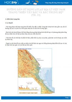 Phương pháp khai thác Atlat địa lí Việt Nam trang “Miền Tây Bắc và Bắc Trung Bộ“ (tr.13) Địa lí 12