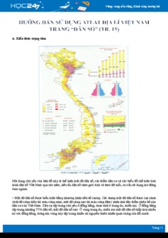 Phương pháp khai thác và sử dụng Atlat địa lí Việt Nam trang “dân số“ (tr.15) Địa lí 12