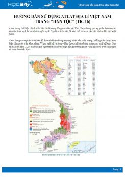 Những điều cần lưu ý khi sử dụng Atlat địa lí Việt Nam trang “dân tộc“ (tr.16) Địa lí 12