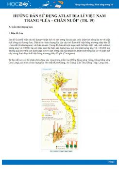 Những điều cần lưu ý khi sử dụng Atlat địa lí Việt Nam trang “Lúa-Chăn nuôi“ (tr.19) Địa lí 12