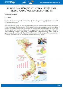 Phương pháp khai thác và sử dụng Atlat địa lí Việt Nam trang “Công nghiệp chung“ (tr.21) Địa lí 12