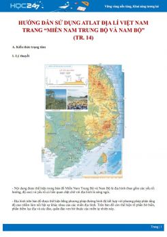 Những điều cần lưu ý khi sử dụng Atlat địa lí Việt Nam trang “Miền Nam Trung Bộ và Nam Bộ“ (tr.14) Địa lí 12