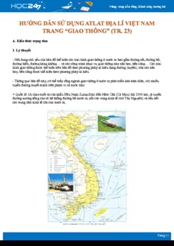 Phương pháp khai thác và sử dụng Atlat địa lí Việt Nam trang “Giao thông“ (tr.23) Địa lí 12