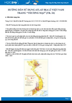 Những điều cần lưu ý khi sử dụng Atlat địa lí Việt Nam trang “thương mại“ (tr.24) Địa lí 12