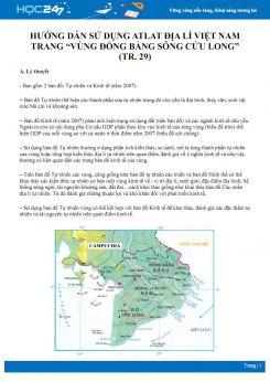 Phương pháp khai thác và sử dụng Atlat địa lí Việt Nam trang “Vùng đồng bằng sông Cửu Long“ (tr.29) Địa lí 12