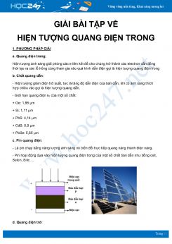 Phương pháp giải bài tập hiện tượng quang điện trong môn Vật Lý lớp 12