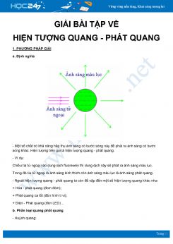 Phương pháp giải bài tập Hiện tượng quang-Phát quang môn Vật Lý lớp 12