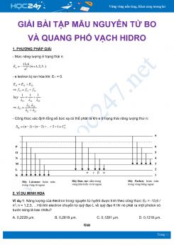 Chuyên đề giải bài tập mẫu nguyên tử Bo và quang phổ vạch Hidro môn Vật Lý lớp 12