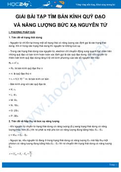 Phương pháp giải bài tập về năng lượng bức xạ nguyên tử môn Vật Lý 12 năm 2020