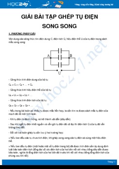 Hướng dẫn giải bài tập mạch điện có các tụ điện ghép song song môn Vật Lý 11 năm 2020