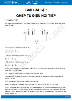 Hướng dẫn giải bài tập mạch điện có các tụ điện ghép nối tiếp môn Vật Lý 11 năm 2020