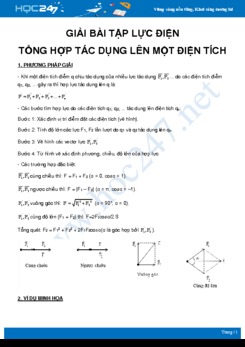 Phương pháp giải bài tập Lực điện tổng hợp tác dụng lên một điện tích môn Vật Lý 11 năm 2020