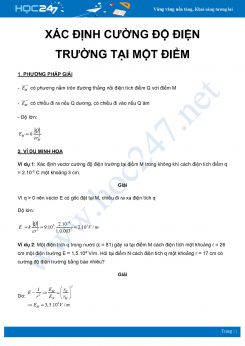 Phương pháp xác định cường độ điện trường tại một điểm môn Vật Lý 11 năm 2020