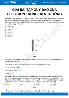 Hướng dẫn giải chi tiết các bài tập về Quỹ đạo của electron trong điện trường chọn lọc môn Vật Lý 11