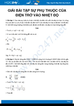 Hướng dẫn giải bài tập Sự phụ thuộc của điện trở vào nhiệt độ mức độ vận dụng môn Vật Lý 11