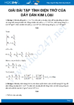 Hướng dẫn giải chi tiết dạng bài tập Tính điện trở của dây dẫn kim loại chọn lọc môn Vật Lý 11 năm 2020