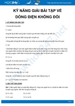 Rèn luyện kỹ năng giải bài tập về Dòng điện không đổi môn Vật Lý 11 năm 2020