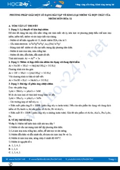 Phương pháp giải một số dạng bài tập về Nhôm và hợp chất của Nhôm môn Hóa 12 năm 2020 có đáp án