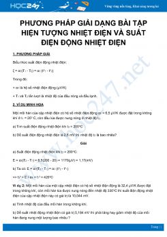 Phương pháp giải dạng bài tập Hiện tượng nhiệt điện, Suất điện động nhiệt điện môn Vật Lý 11 năm 2020