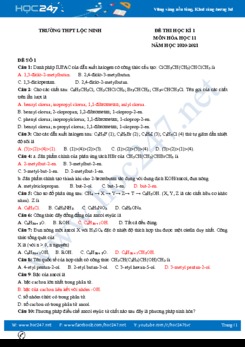 Bộ đề thi HK1 môn Hóa học 11 năm 2020 có đáp án Trường THPT Lộc Ninh