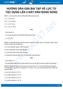 Hướng dẫn giải bài tập về Lực từ tác dụng lên 2 dây dẫn song song môn Vật Lý 11 năm 2020